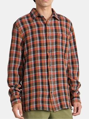 NWT No Boundaries Textured Flannel Shirt Red Plaid Size M